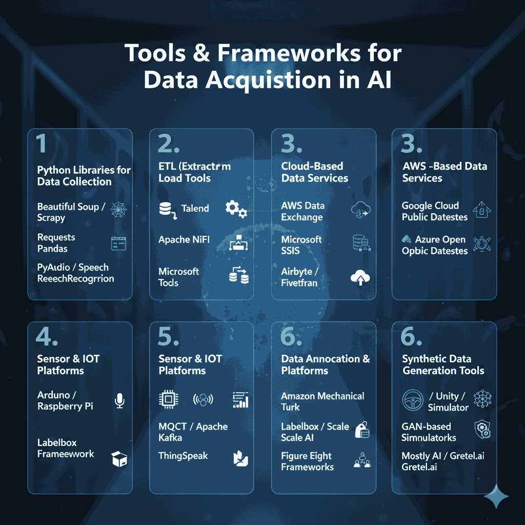 Tools & Frameworks for Data Acquisition in AI
