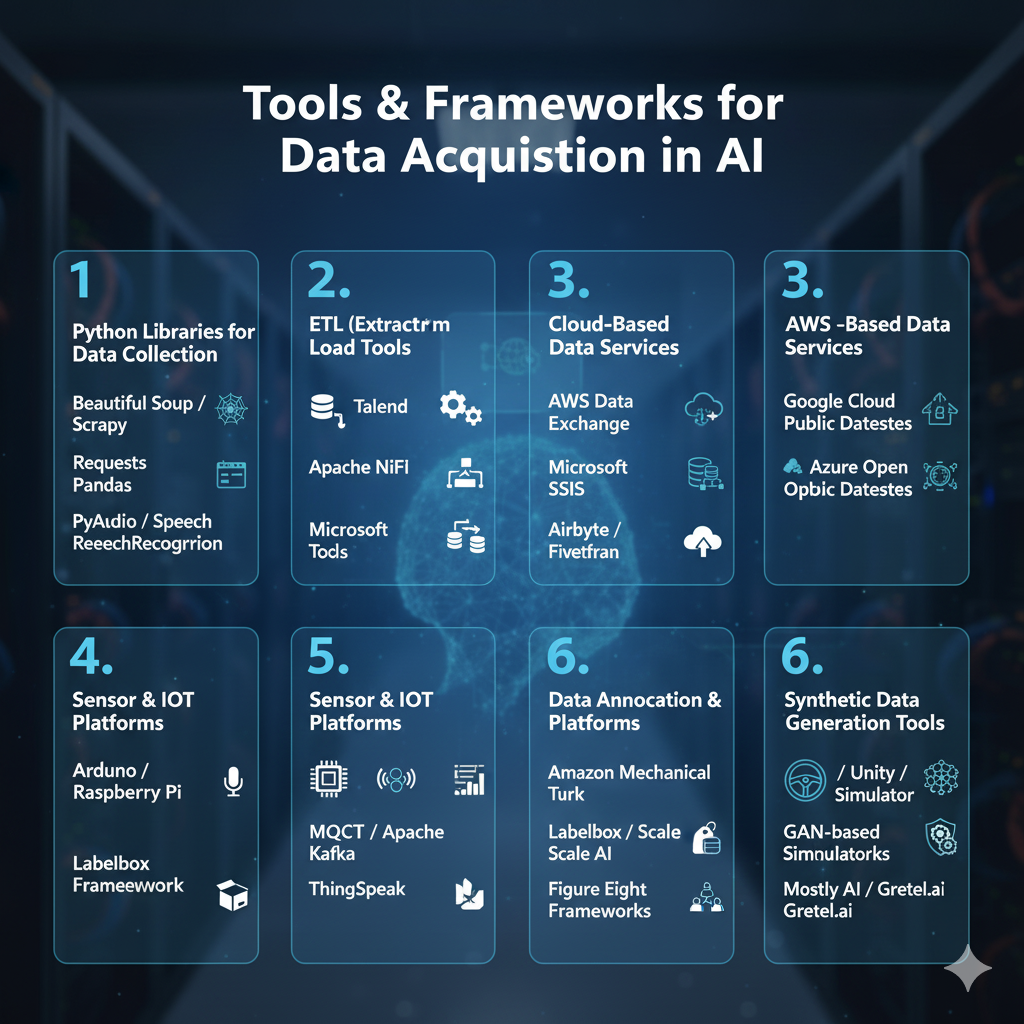 Tools & Frameworks for Data Acquisition in AI