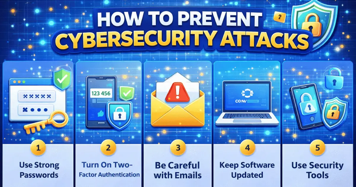 How to Prevent Cybersecurity Attacks infographic