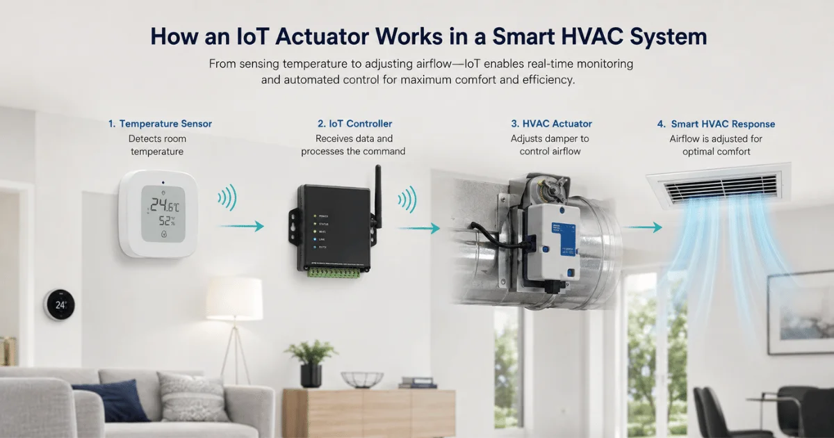 IoT actuator controlling a smart HVAC system
